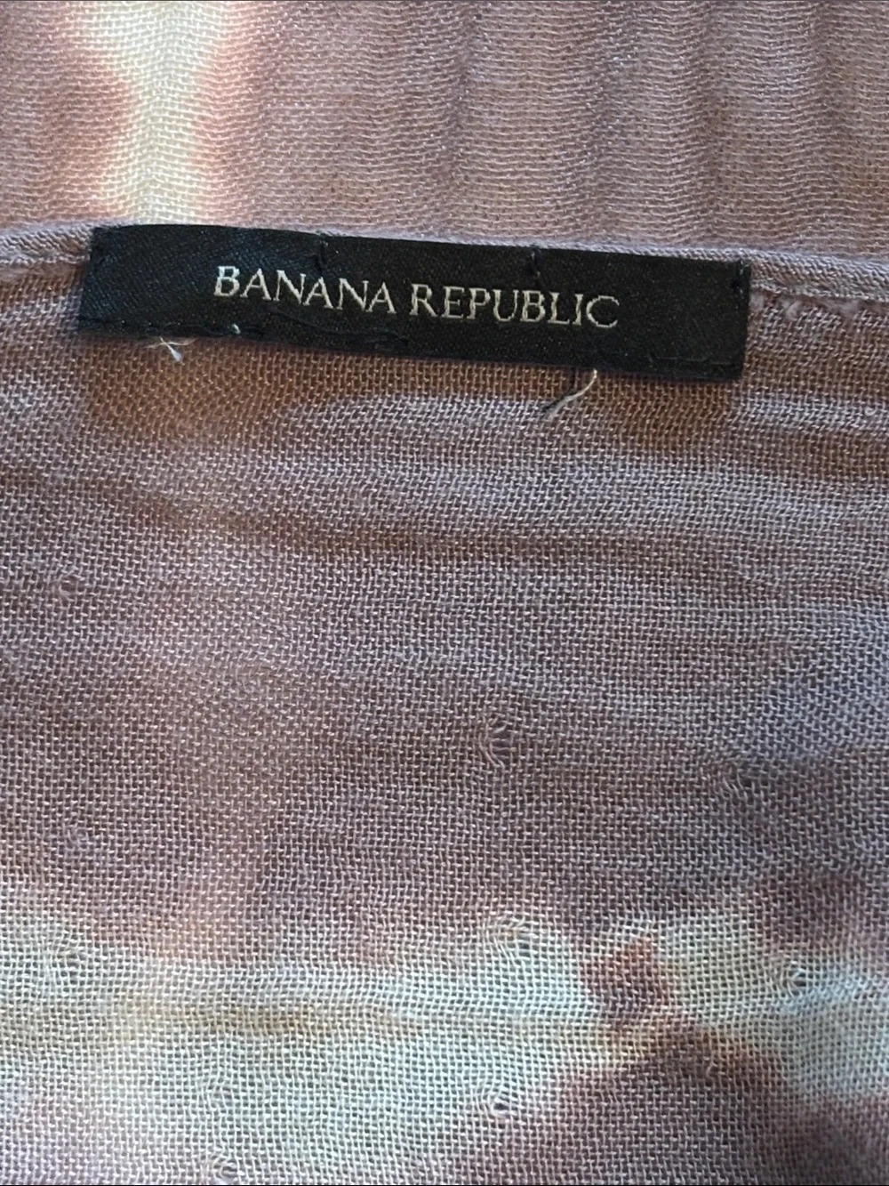 Banana Republic Dusty Purple and Cream Tie-Dye Lightweight Scarf Wrap